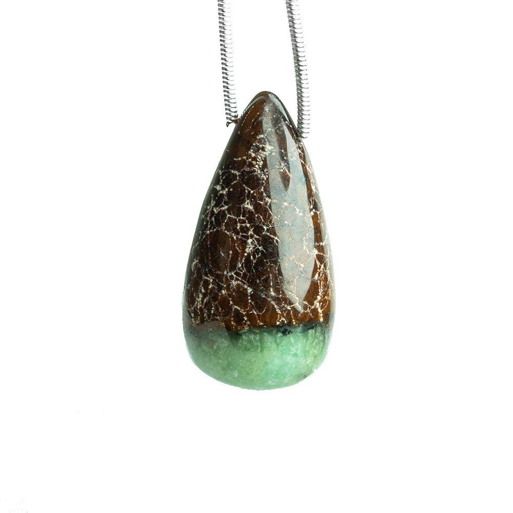 Chrysoprase with Matrix Plain Teardrop Focal Bead 1 Piece - The Bead Traders