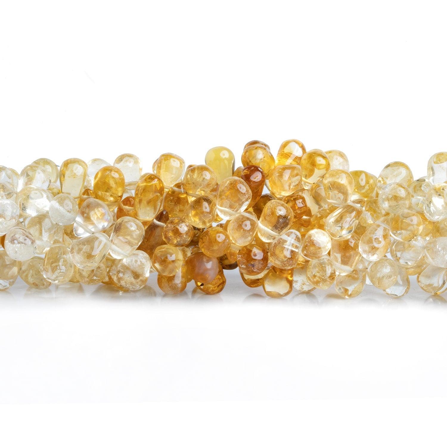 Citrine Plain Teardrops 8 inch 55 beads - The Bead Traders