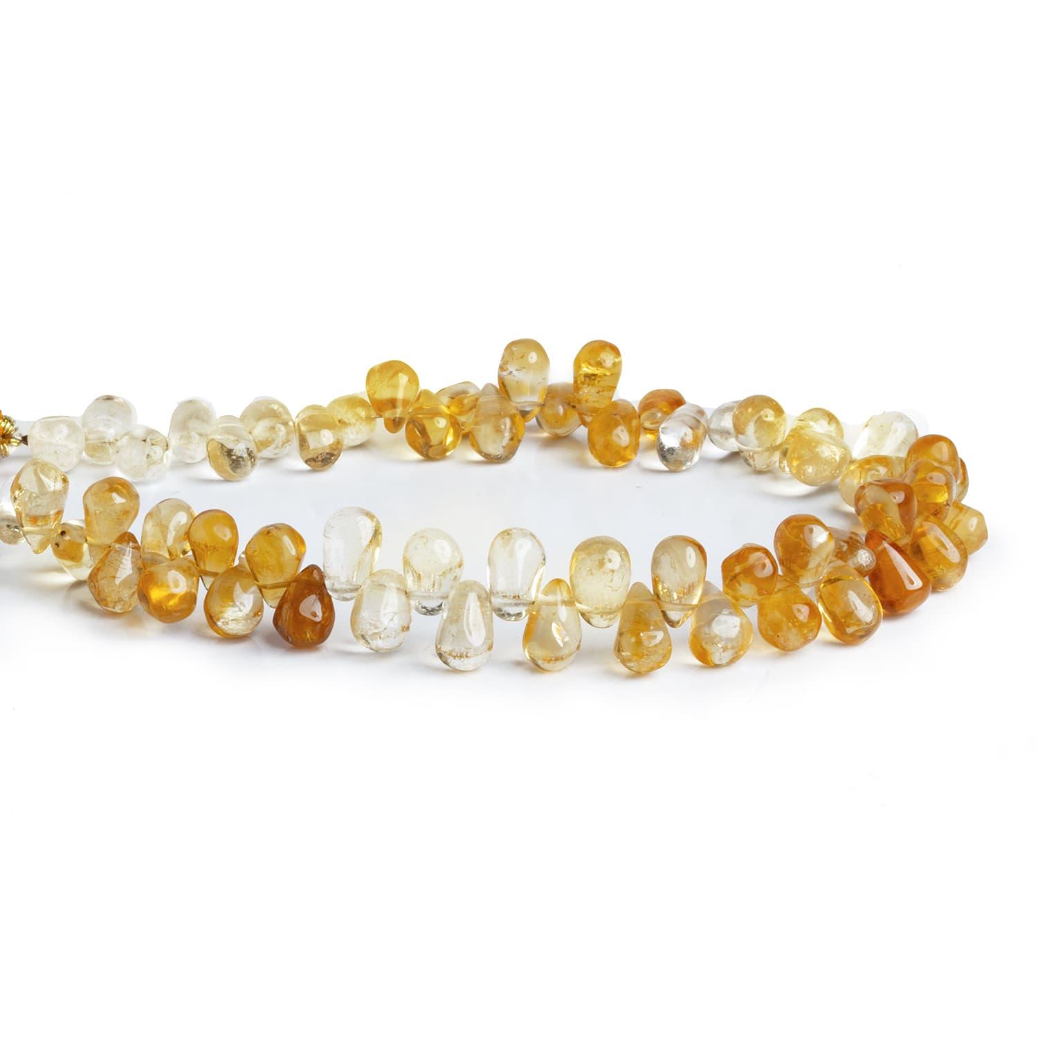 Citrine Plain Teardrops 8 inch 59 beads - The Bead Traders