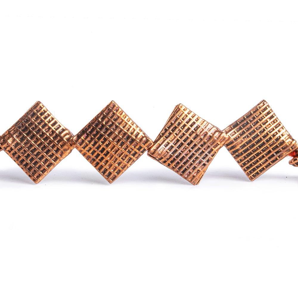 Copper Corner Drilled Square Beads 8 inch 16 pieces - The Bead Traders