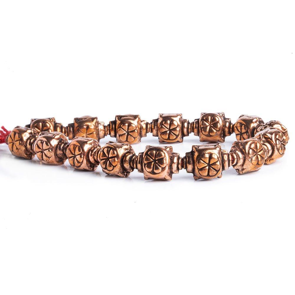 Copper Lantern with Flower Design Beads 8 inch 15 pieces - The Bead Traders
