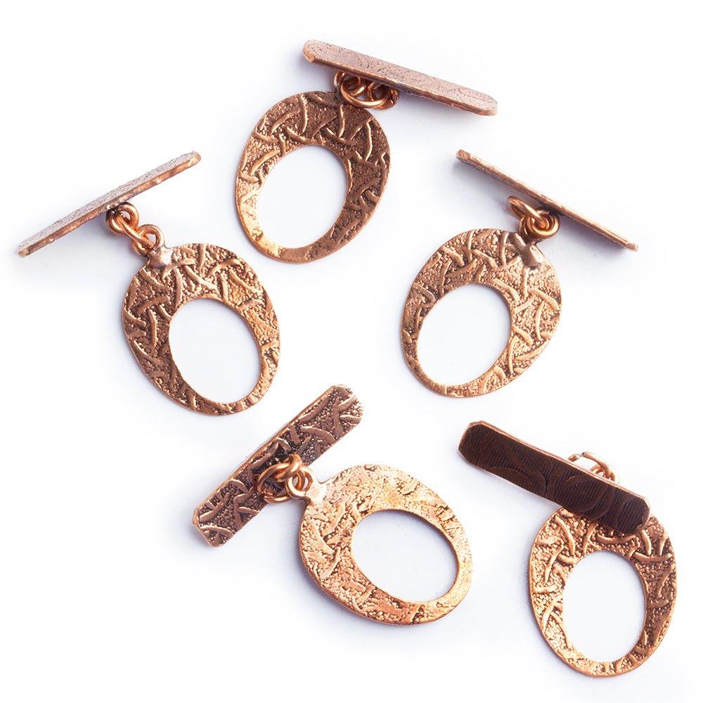 Copper Oval Toggles Set of 5 - The Bead Traders