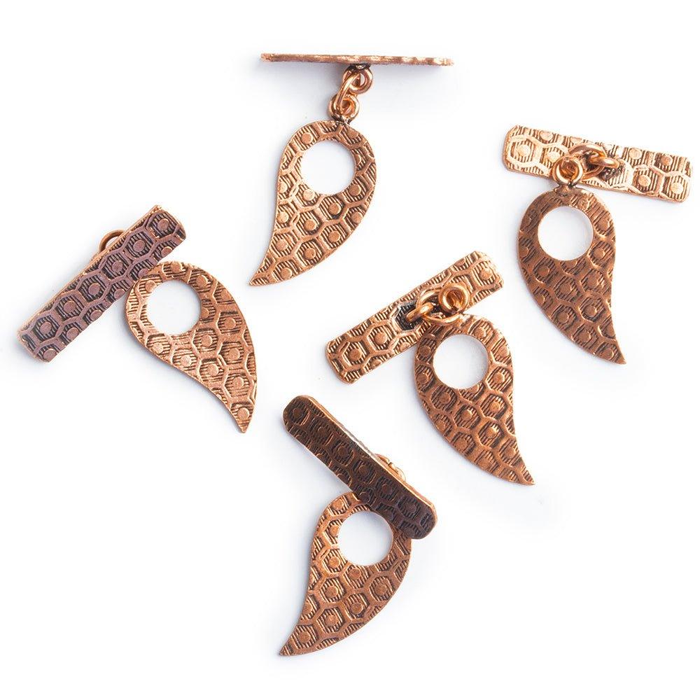 Copper Paisley Toggles Set of 5 - The Bead Traders