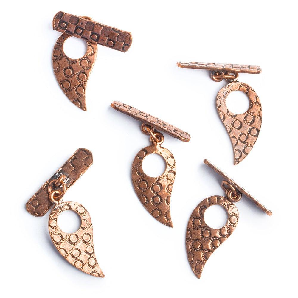 Copper Paisley Toggles Set of 5 - The Bead Traders