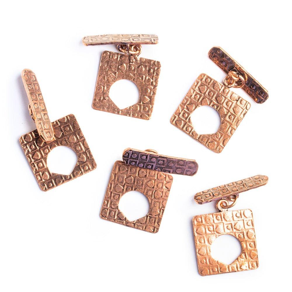 Copper Square Toggles Set of 5 - The Bead Traders