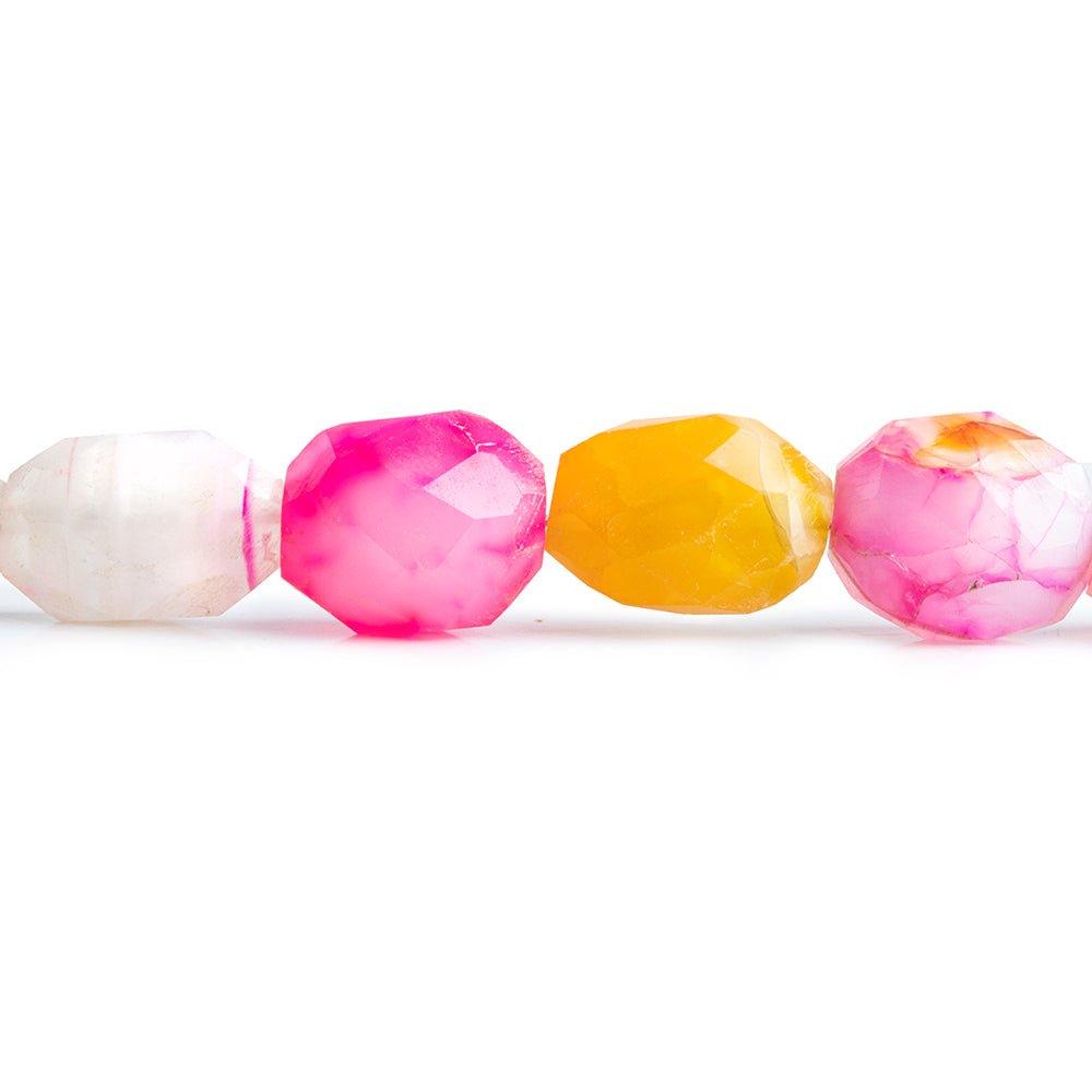Crackled Multi Color Chalcedony Faceted Nugget Beads 8 inch 14 pieces - The Bead Traders