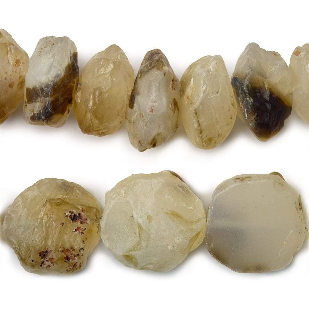 Cream Agate Beads Hammer Faceted Beads - Lot of 2 - The Bead Traders