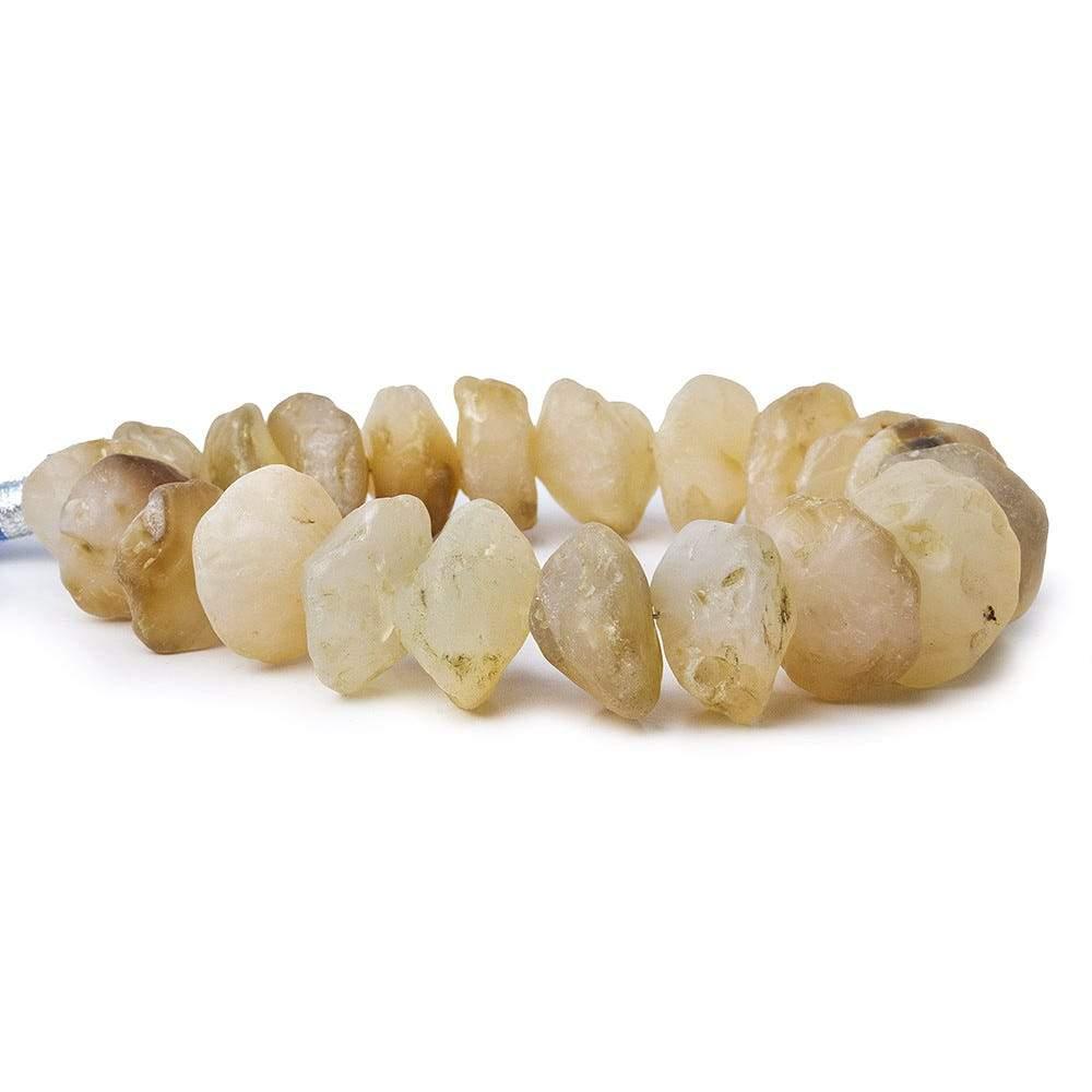 Cream Agate Tumbled Chip Hammer Faceted Disc Beads 8 inch 22 pieces - The Bead Traders