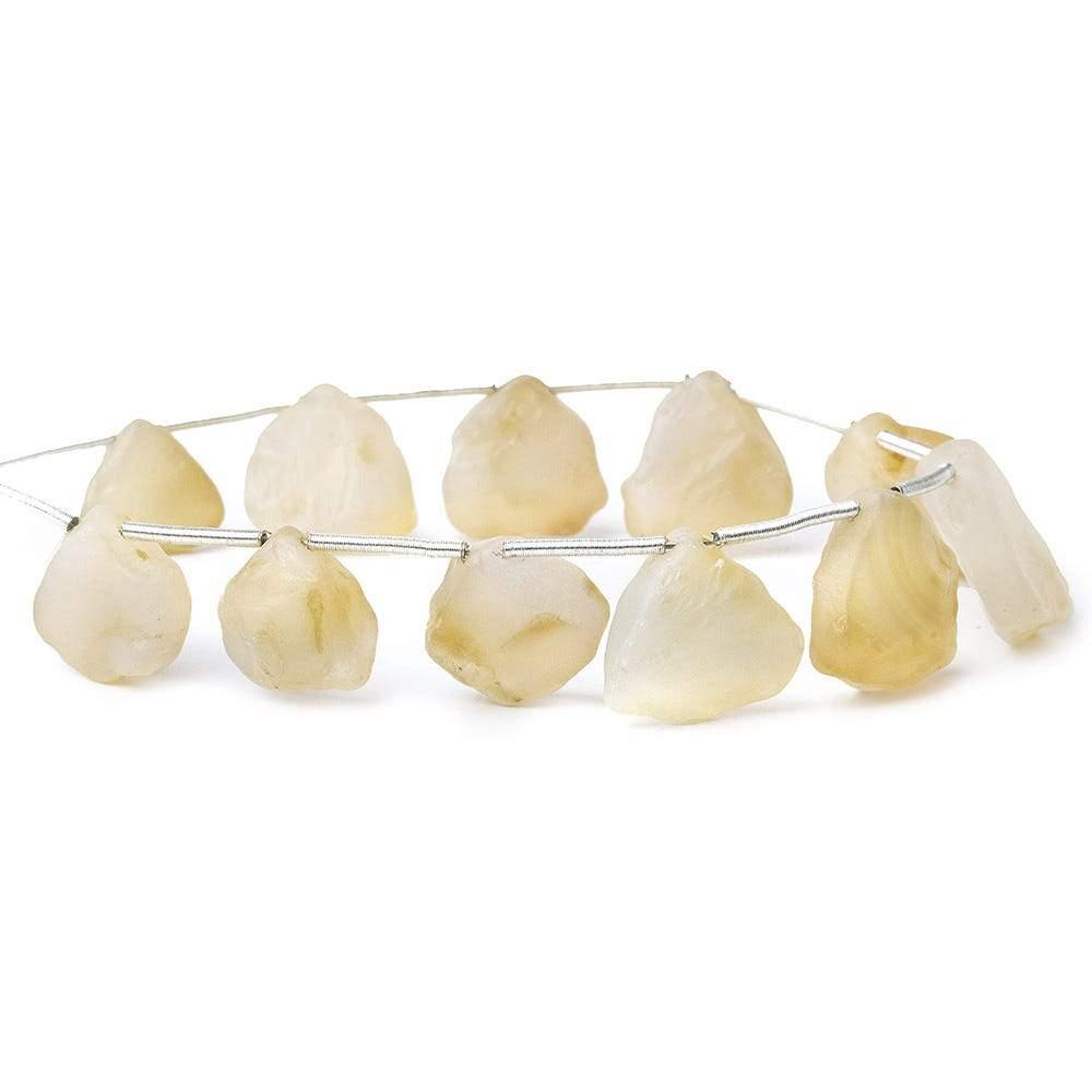 Cream Agate Tumbled Chip Hammer Faceted Trillion Beads 8 inch 11 pieces - The Bead Traders