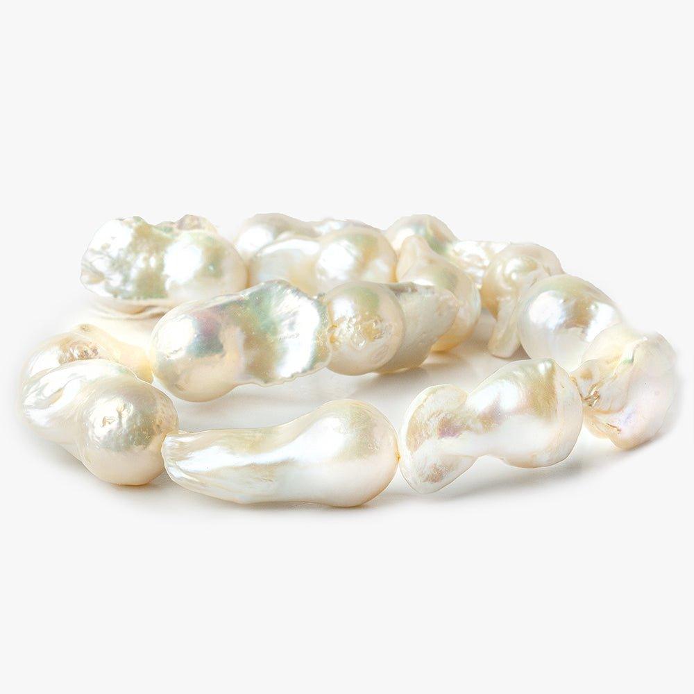 Cream Ultra Baroque Freshwater Pearls 16 inch 13x25-14x33mm 14 pearls - The Bead Traders