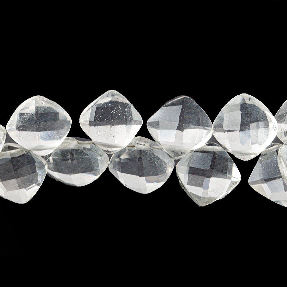 Crystal Quartz faceted cushion beads 7 inch 50 beads 7x7-8x8mm - The Bead Traders