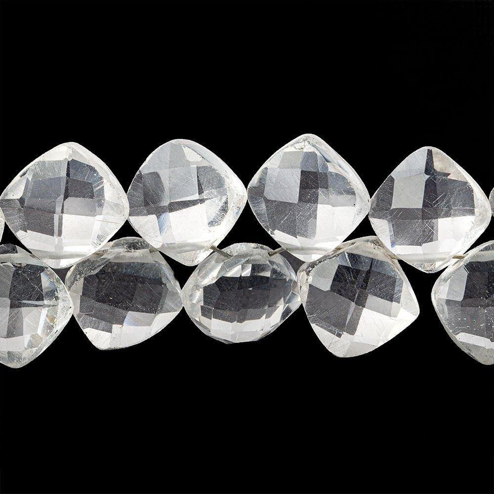 Crystal Quartz faceted cushion beads 8 inch 50 beads - The Bead Traders