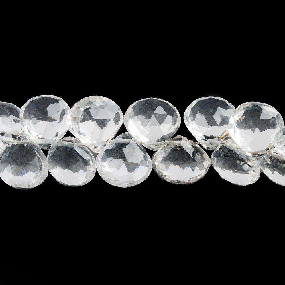 Crystal Quartz Faceted Heart Beads 8.5 inch 45 pieces - The Bead Traders