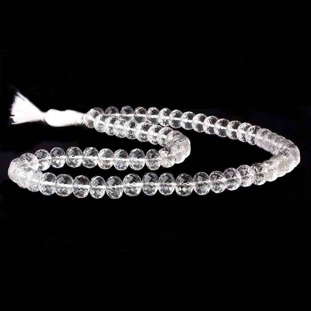 Crystal Quartz Faceted Rondelle Beads 15 inch 65 pieces - The Bead Traders