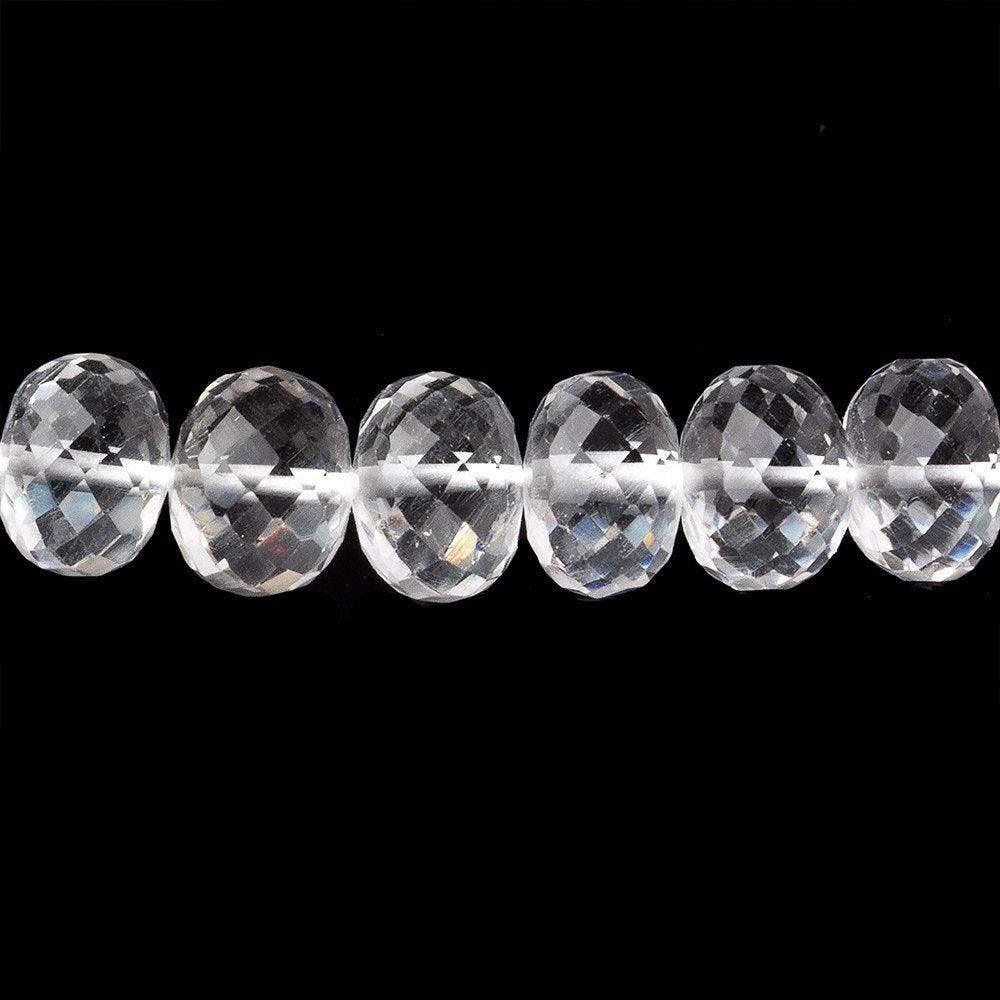 Crystal Quartz Faceted Rondelle Beads 15 inch 65 pieces - The Bead Traders