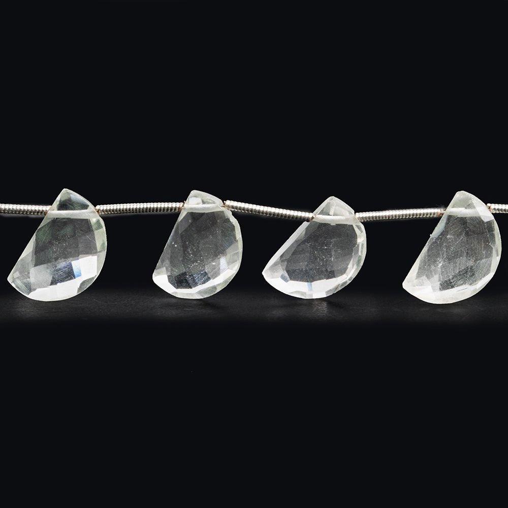 Crystal Quartz Half Moon Beads 8 inch 13 pieces - The Bead Traders