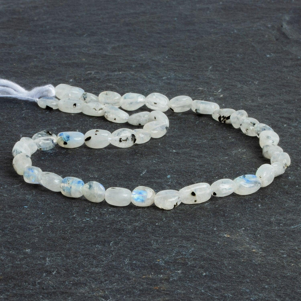 Dalmatian Rainbow Moonstone Ovals 12 inch 35 beads - The Bead Traders