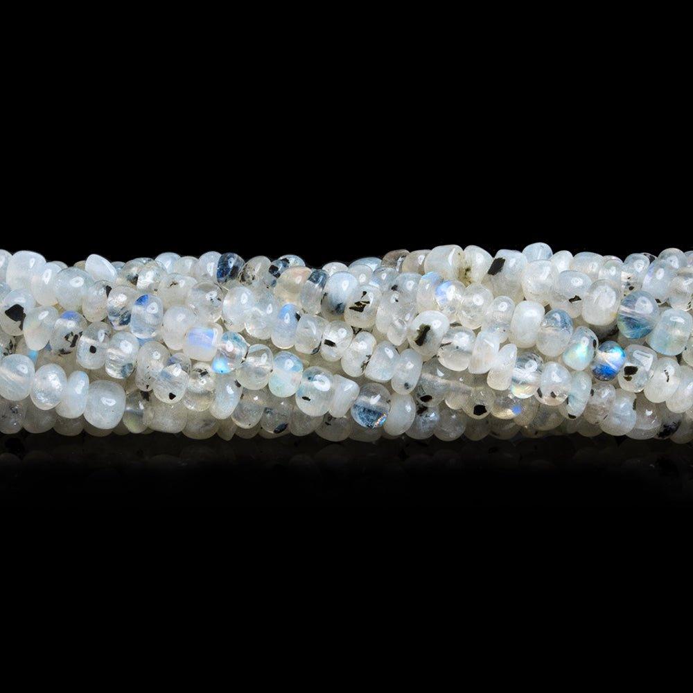 Dalmatian Rainbow Moonstone Plain Rondelle Beads 15 inch 150 pieces - The Bead Traders