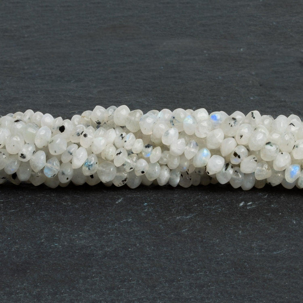 Dalmatian Rainbow Moonstone Rondelles 12 inch 74 beads - The Bead Traders
