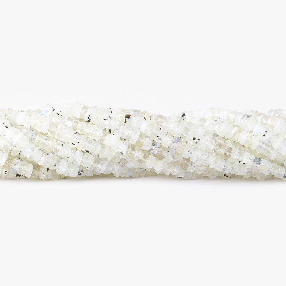 Dalmation Rainbow Moonstone Heishi 13 inch 4mm 160 beads - The Bead Traders