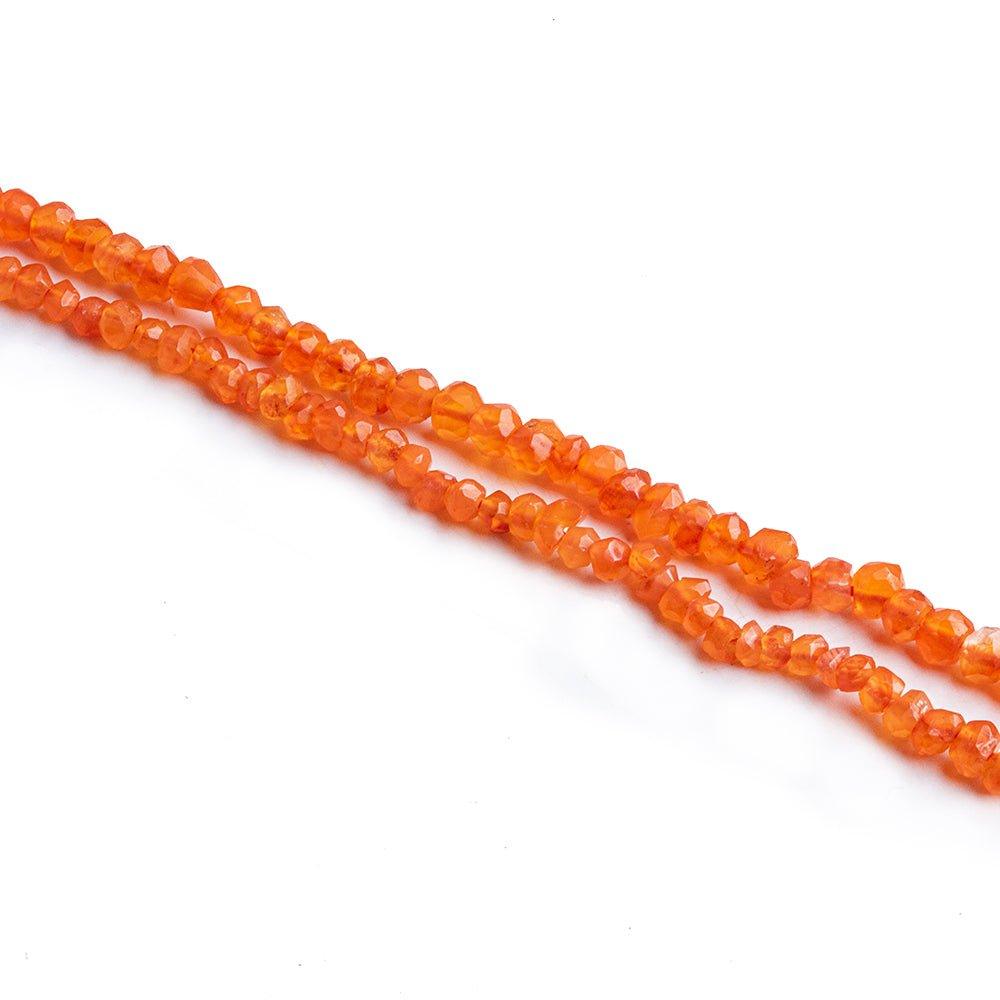 Dark Carnelian Agate Faceted Rondelles - Lot of 2 - The Bead Traders