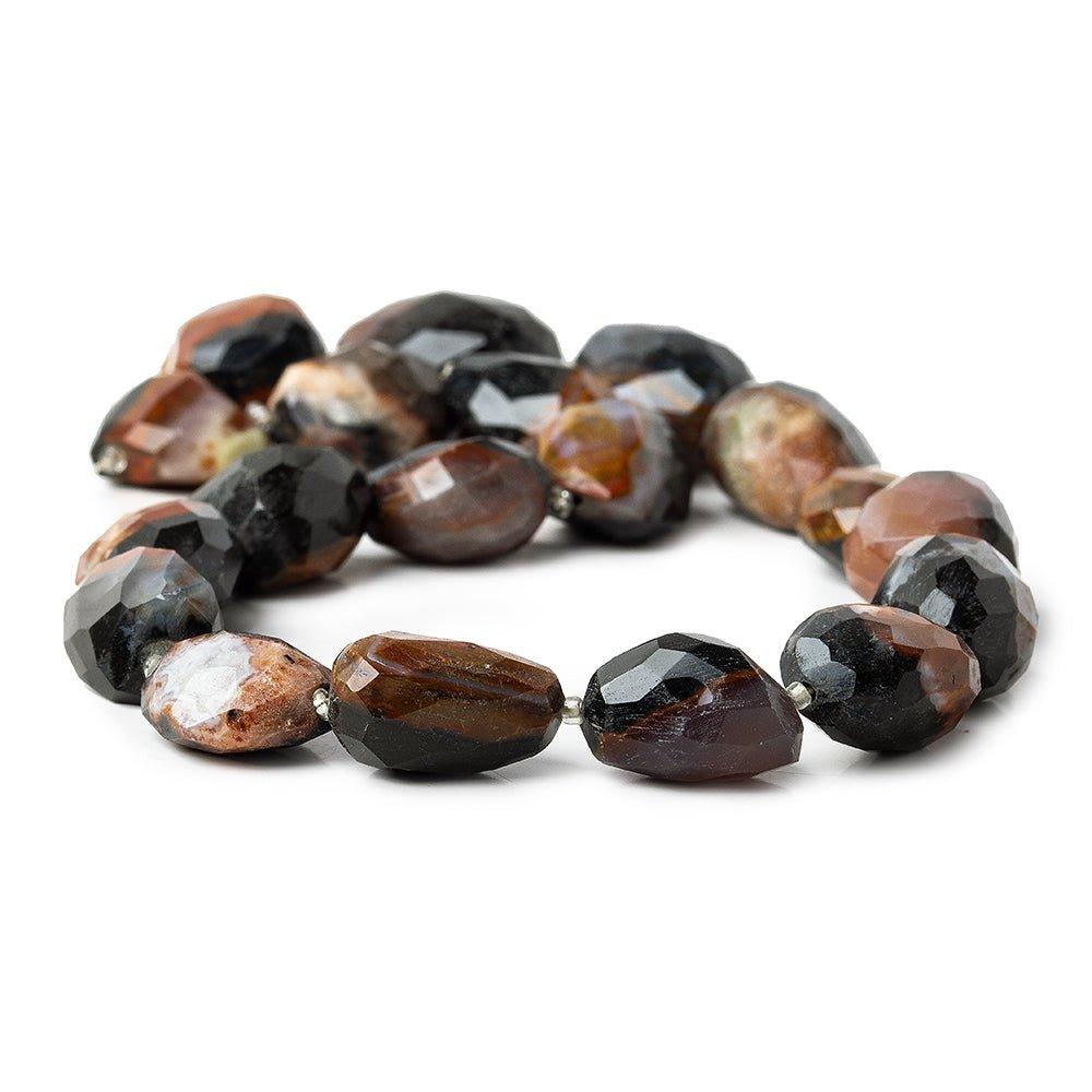 Dark Jasper Faceted Nugget Beads 15 inches 17 pieces - The Bead Traders