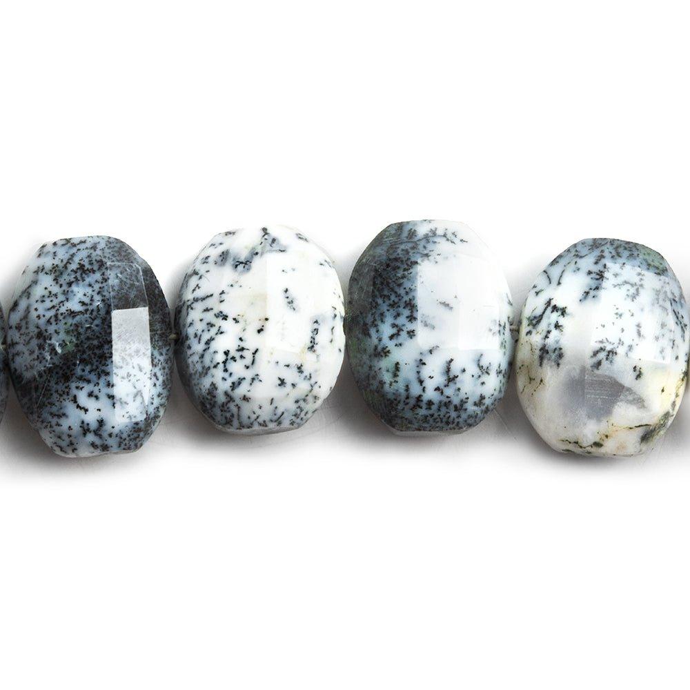 Dendritic Opal Faceted Oval Beads 6 inch 13 pieces - The Bead Traders