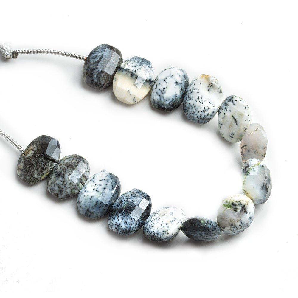 Dendritic Opal Faceted Oval Beads 6 inch 13 pieces - The Bead Traders