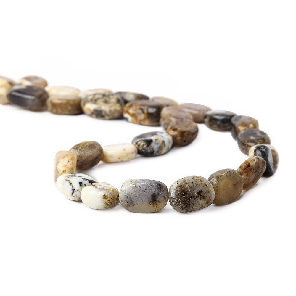 Dendritic Opal Plain Oval Beads 14 inch 26 pieces - The Bead Traders