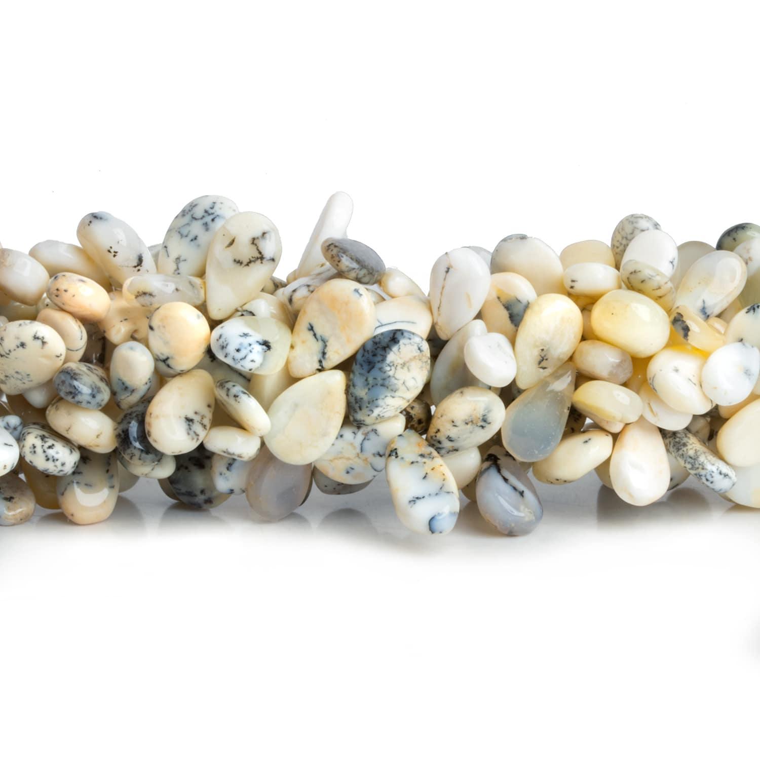 Dendritic Opal Plain Pears 8 inch 55 beads - The Bead Traders