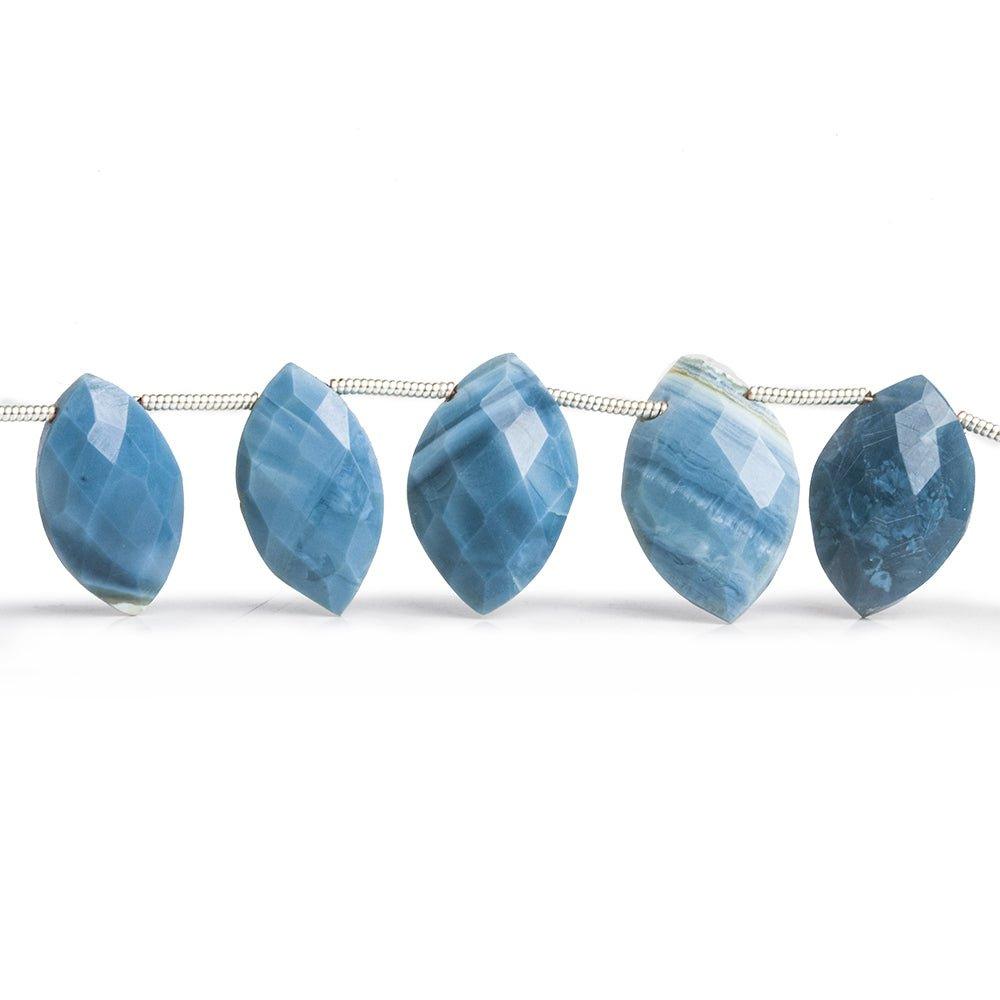 Denim Blue Opal Faceted Marquise Beads 8 inch 17 pieces - The Bead Traders