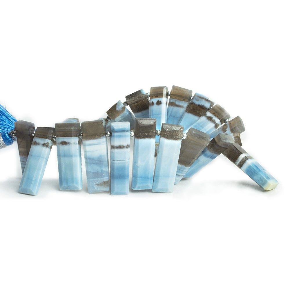 Denim Blue Opal Faceted Rectangle Beads 8 inch 19 pieces - The Bead Traders
