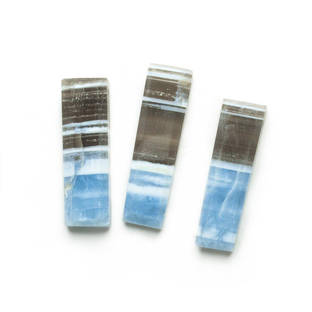Denim Blue Opal Faceted Rectangle Focal Beads - Set of 3 - The Bead Traders