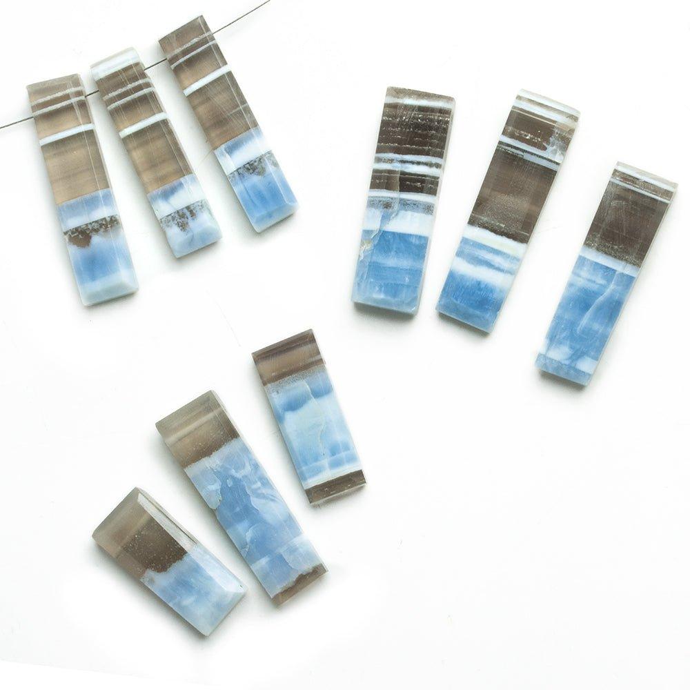 Denim Blue Opal Faceted Rectangle Focal Beads - Set of 3 - The Bead Traders
