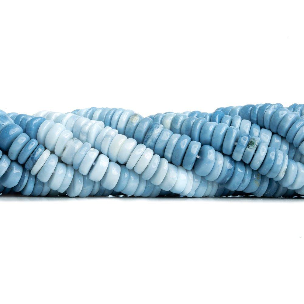 Denim Blue Opal Plain Heishi Beads 16 inch 180 pieces - The Bead Traders