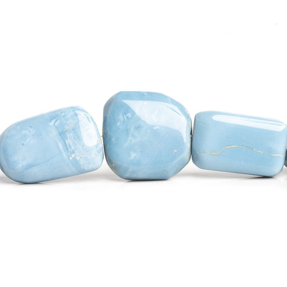 Denim Blue Opal Plain Nugget Beads 18 inch 19 pieces - The Bead Traders