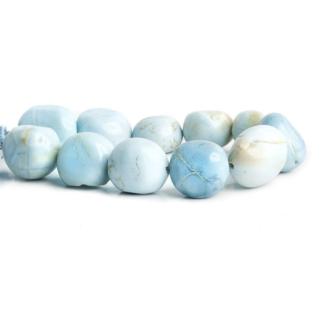 Denim Blue Opal Plain Nugget Beads 7 inch 11 pieces - The Bead Traders