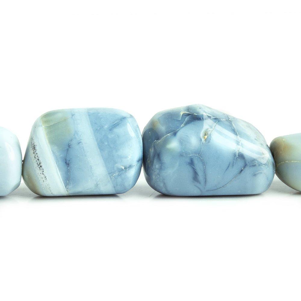 Denim Blue Opal Plain Nugget Beads 8 inch 8 pieces - The Bead Traders