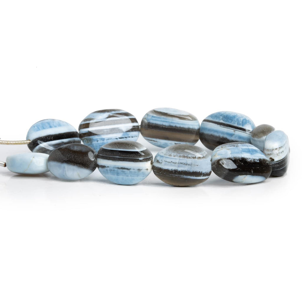 Denim Opal Plain Ovals 7 inch 10 beads - The Bead Traders