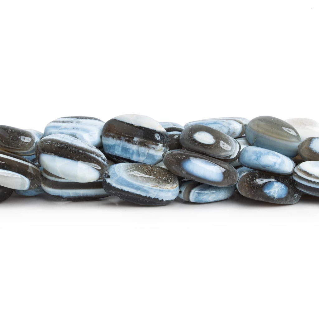 Denim Opal Plain Ovals 7 inch 10 beads - The Bead Traders