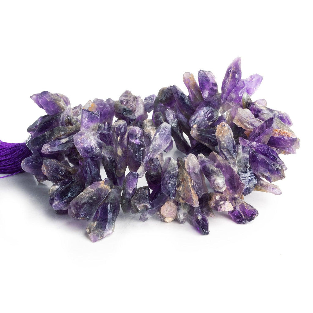 Dog Tooth Amethyst Natural Crystal Beads 13 inch 111 pieces - The Bead Traders