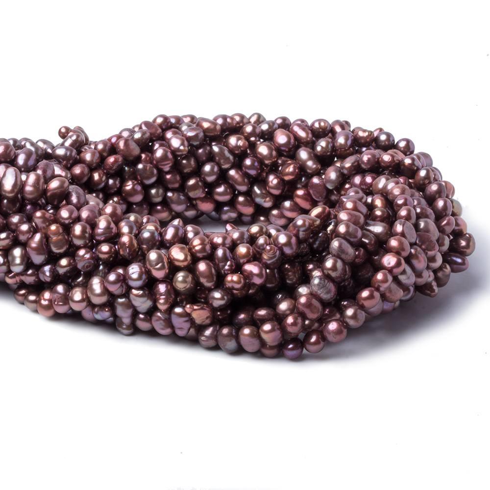 Eggplant Baroque Pearls 16 inch 85 beads 6x5mm - The Bead Traders