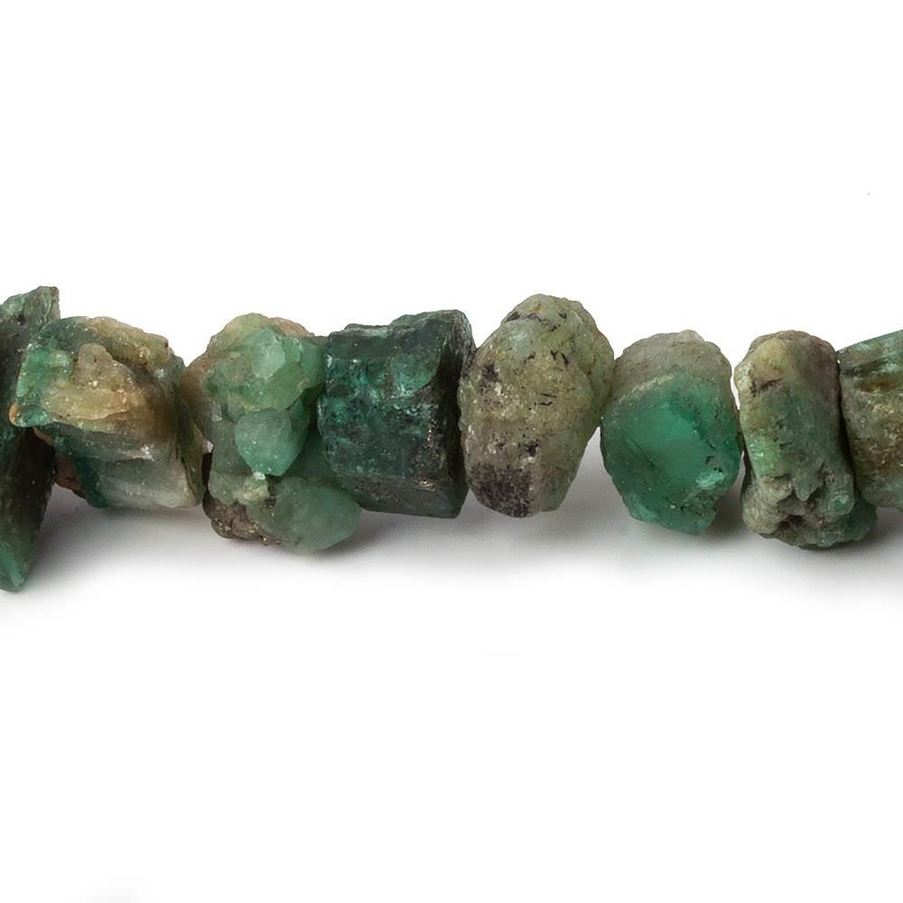 Emerald center drilled Natural Crystal Chip beads 7.5 inch 29 beads - The Bead Traders