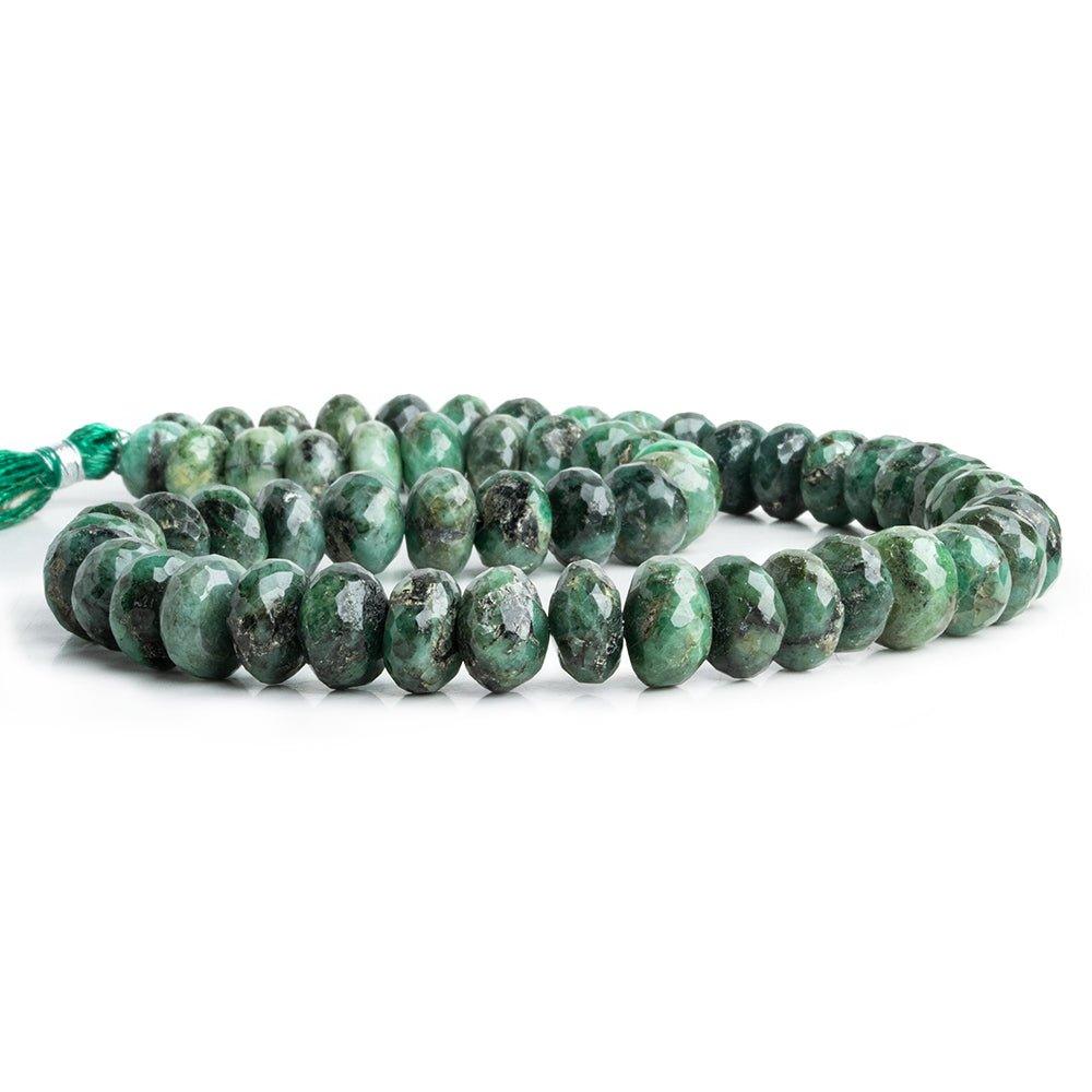 Emerald Faceted Rondelle Beads 16 inch 55 pieces - The Bead Traders
