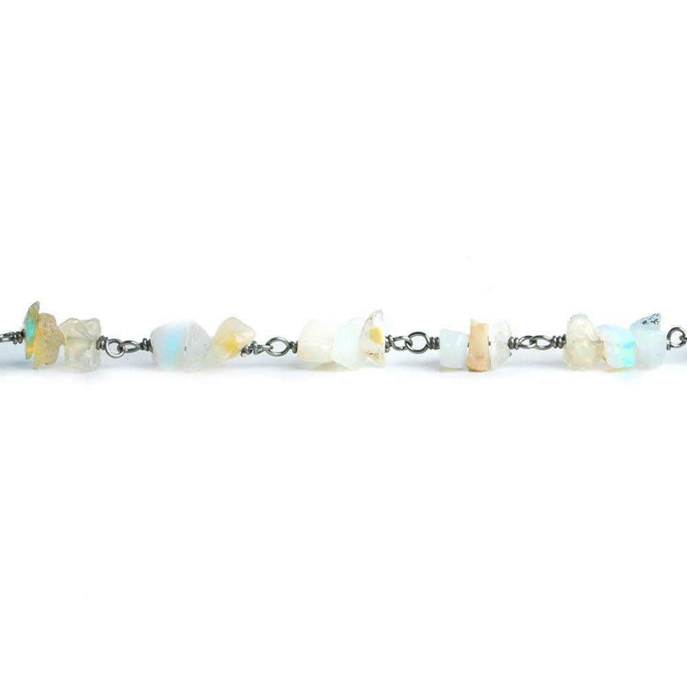 Ethiopian Opal Chip Trio Black Gold Chain 72 pieces - The Bead Traders