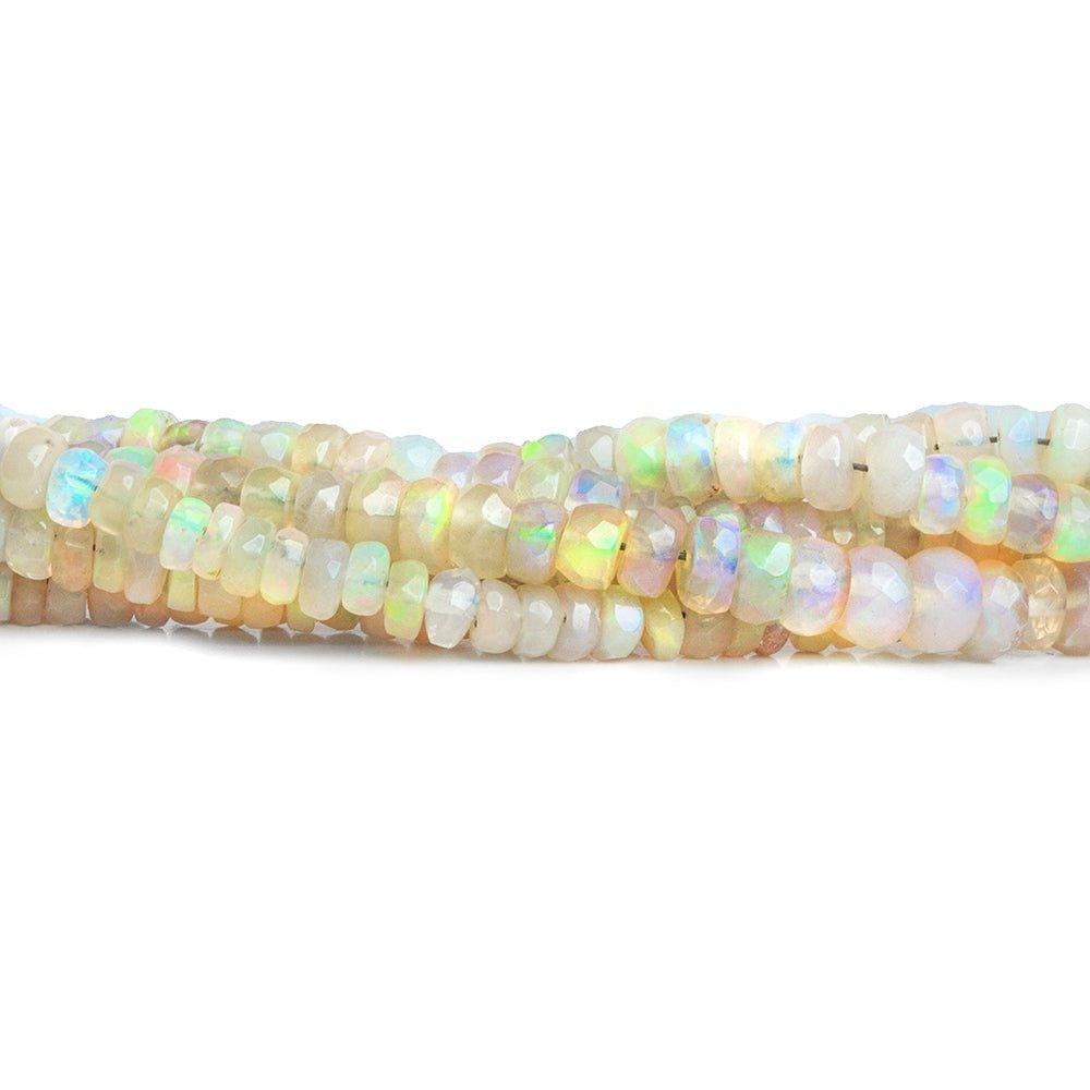 Ethiopian Opal Faceted Rondelle Beads 16 inch 215 pieces - The Bead Traders