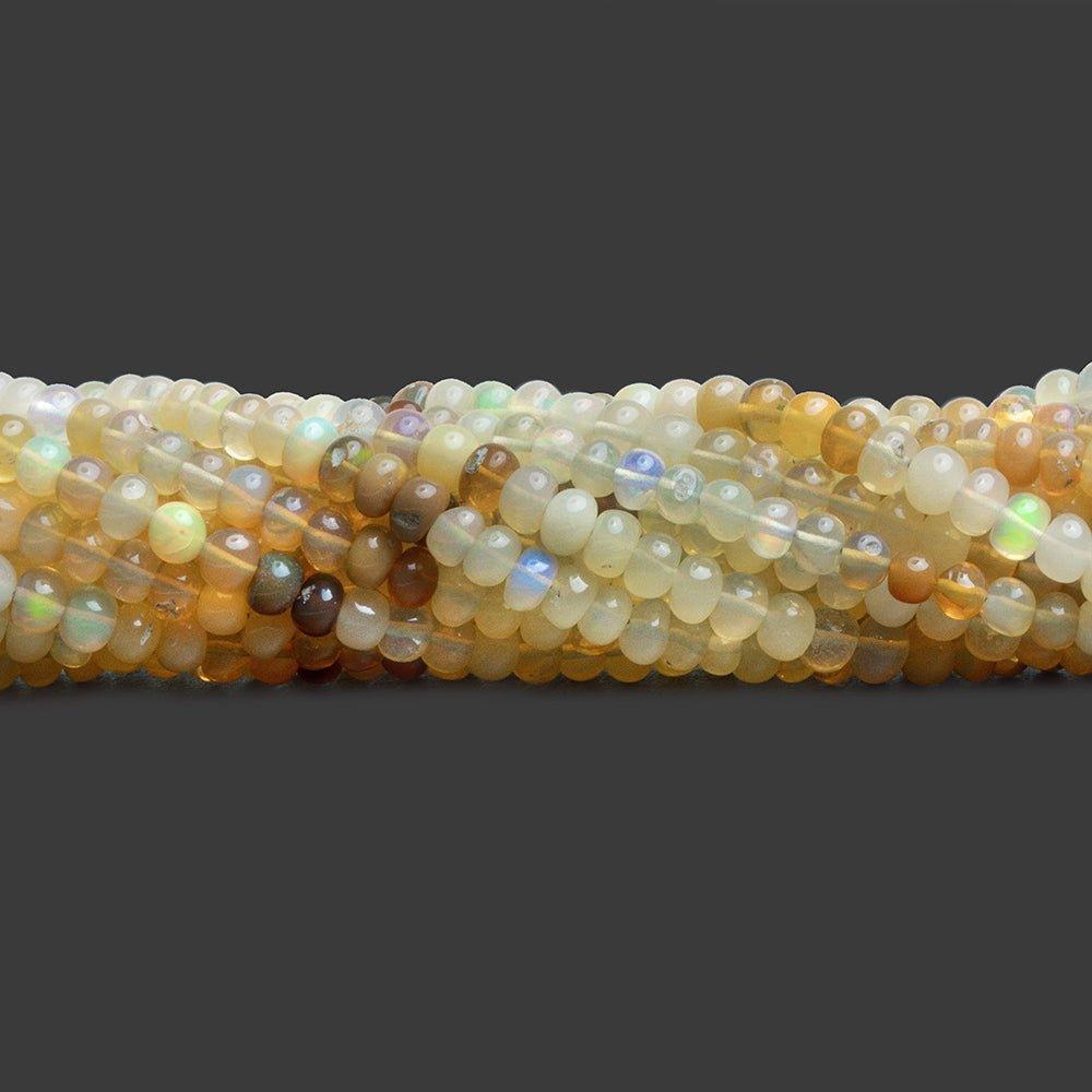 Ethiopian Opal Plain Rondelle Beads 13 inch 105 pieces - The Bead Traders