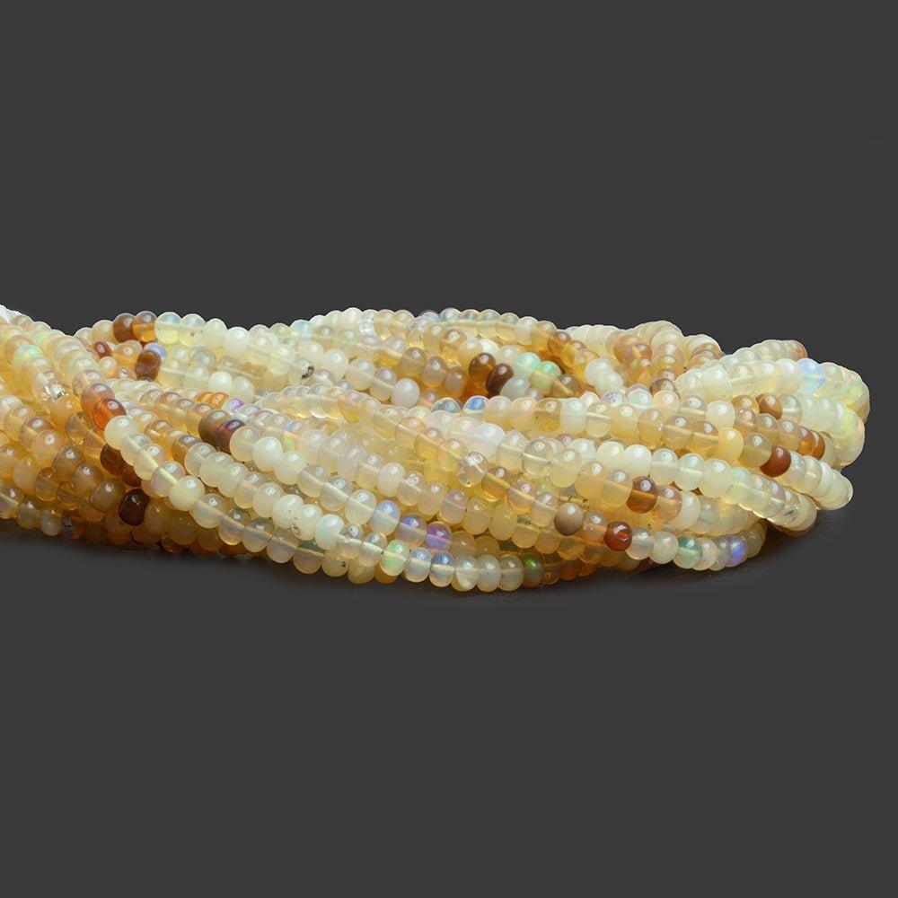 Ethiopian Opal Plain Rondelle Beads 13 inch 105 pieces - The Bead Traders