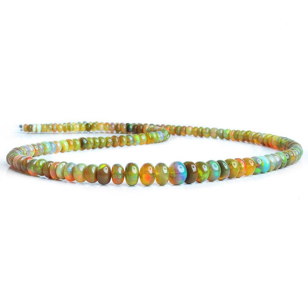 Ethiopian Opal Plain Rondelle Beads 18 inch 150 pieces - The Bead Traders