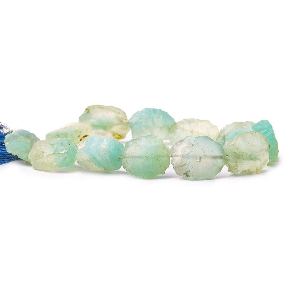 Fiji Blue Agate Hammer Faceted Oval Beads 8 inch 14 pieces - The Bead Traders